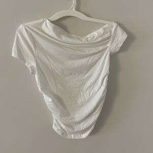 White off shoulder singed top